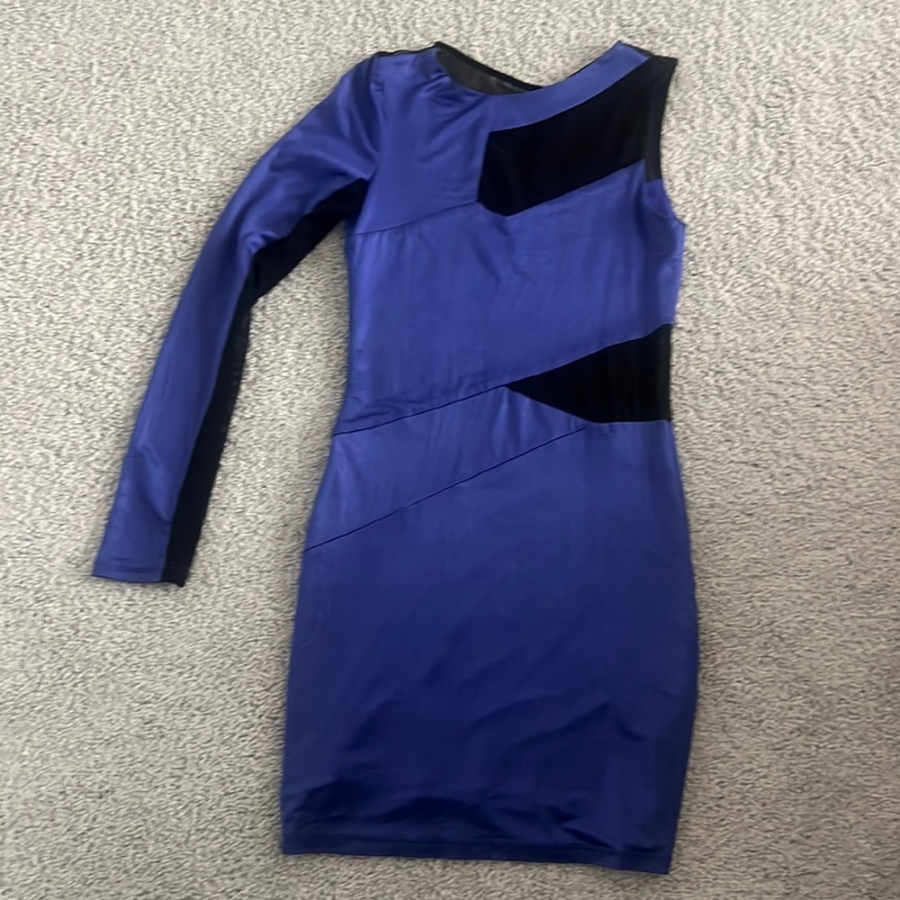 Bebe Kardashians asymmetrical mini dress.